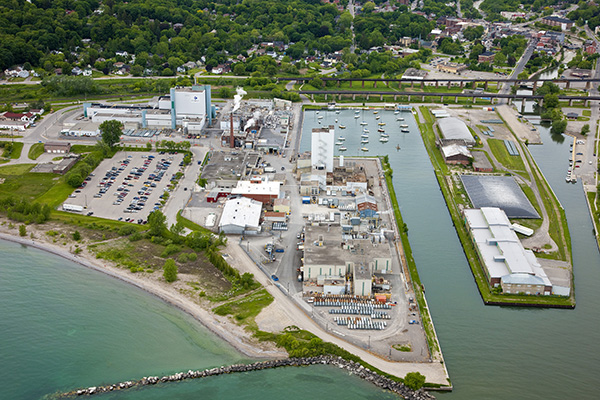 Aerial view of the Port Hope conversion facility.