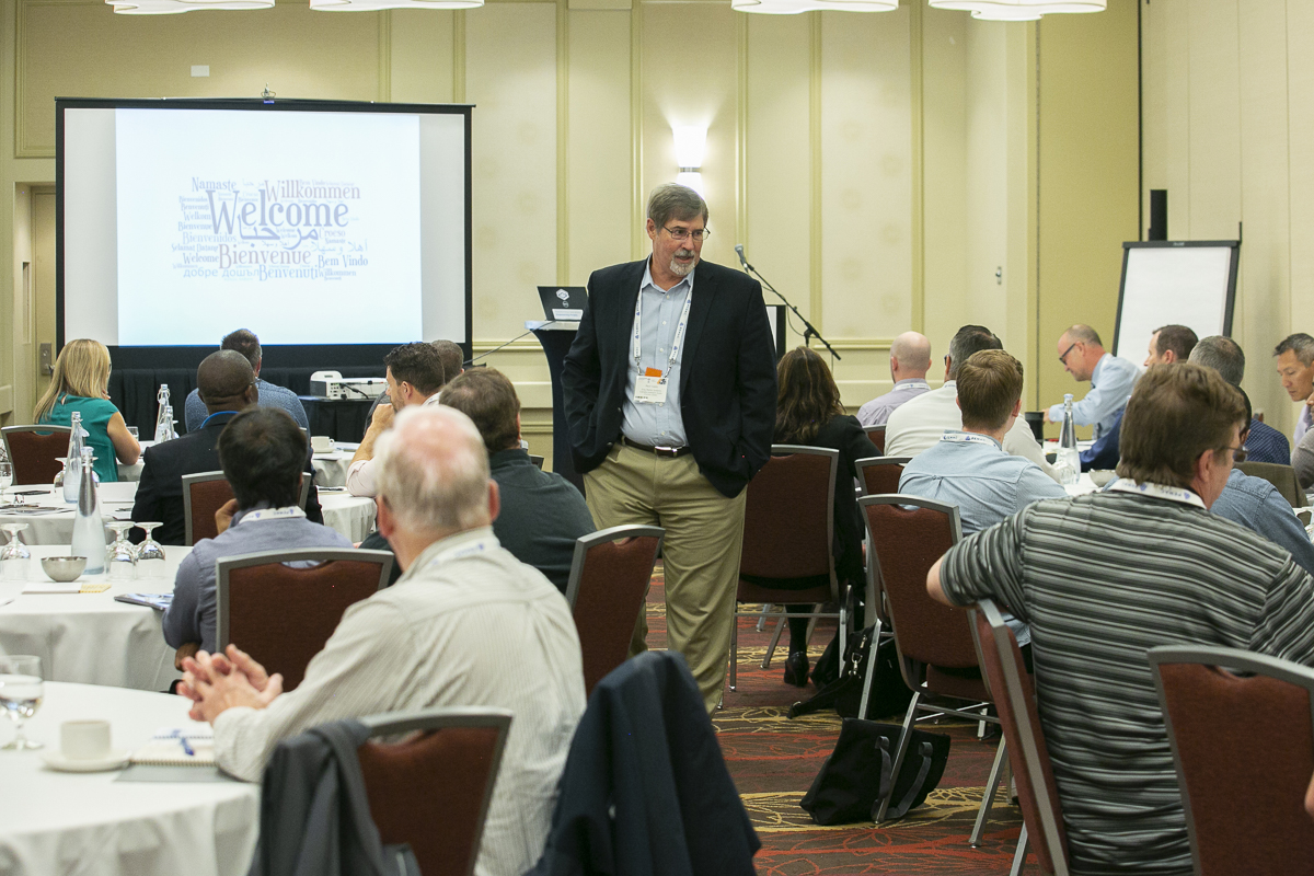 Presenter Paul Casto welcomes a full room at his workshop on day one of MainTrain
