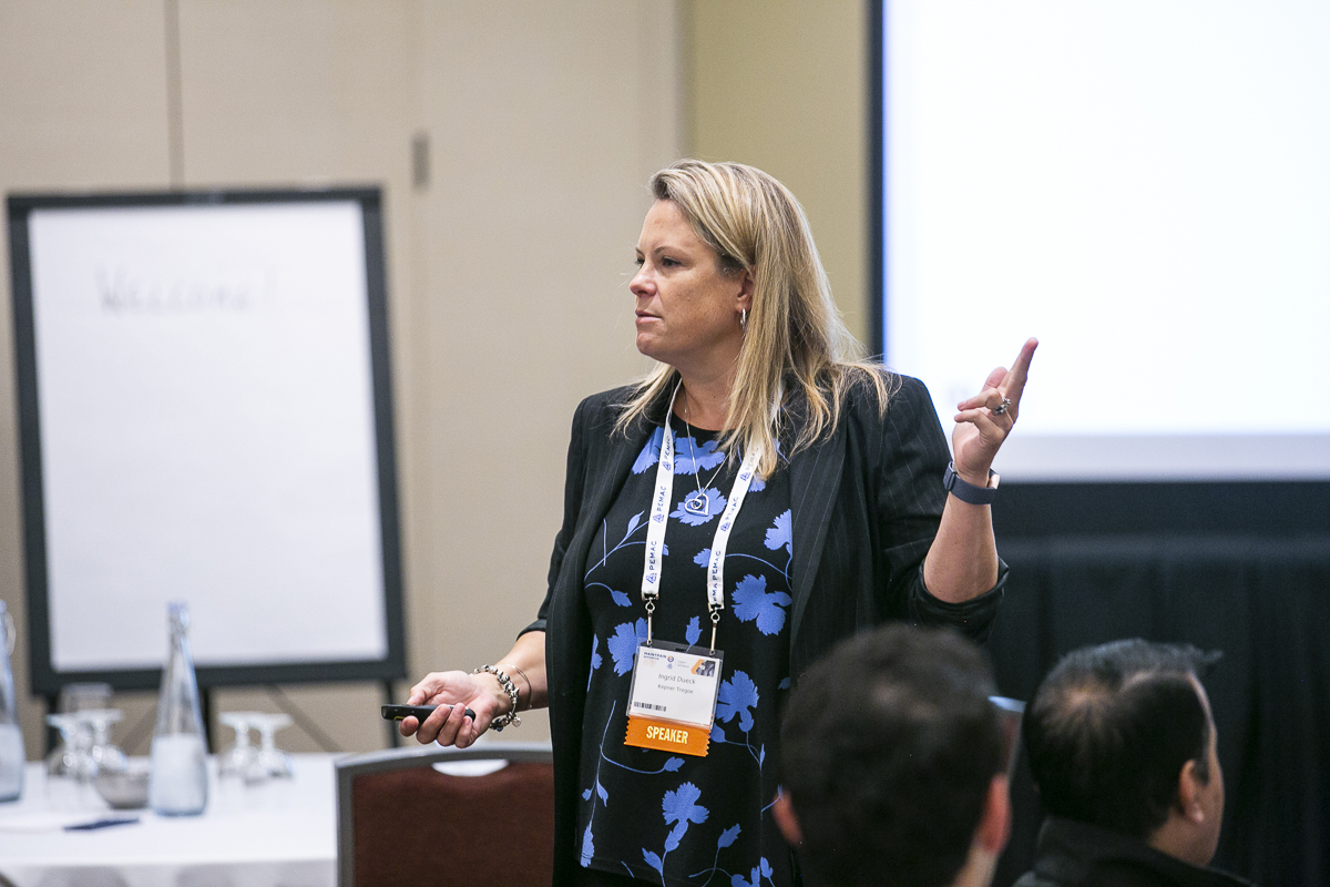 Speaker Ingrid Dueck of Kepner-Tregoe presenting in a half day workshop