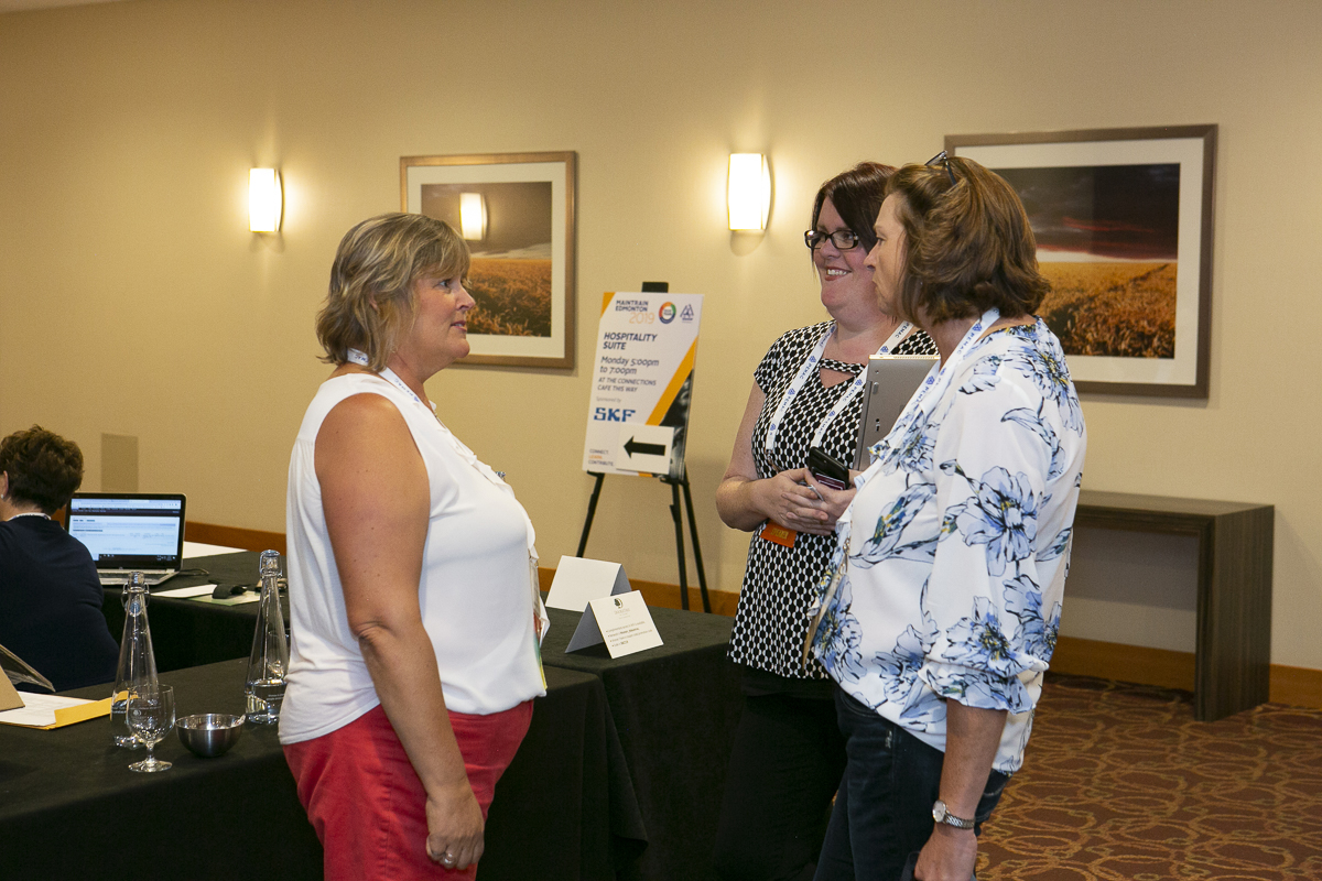 PEMAC's Nova Scotia Chapter President Martha Myers mingling with friends 