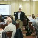 Presenter Paul Casto welcomes a full room at his workshop on day one of MainTrain